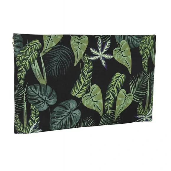 ESTY COLLECTIF BLACK FOREST LEAF PRINT CLUTCH BAG - Picture 3 of 5